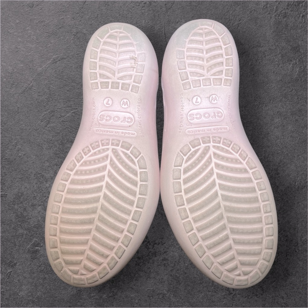 Rare Crocs Flats Women's Size 7 Kadee Round Toe Slip On Ballet Pink Rubber - Picture 7 of 7